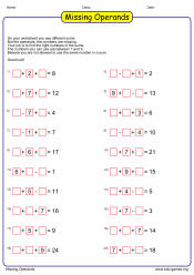 logo for missing operands worksheet